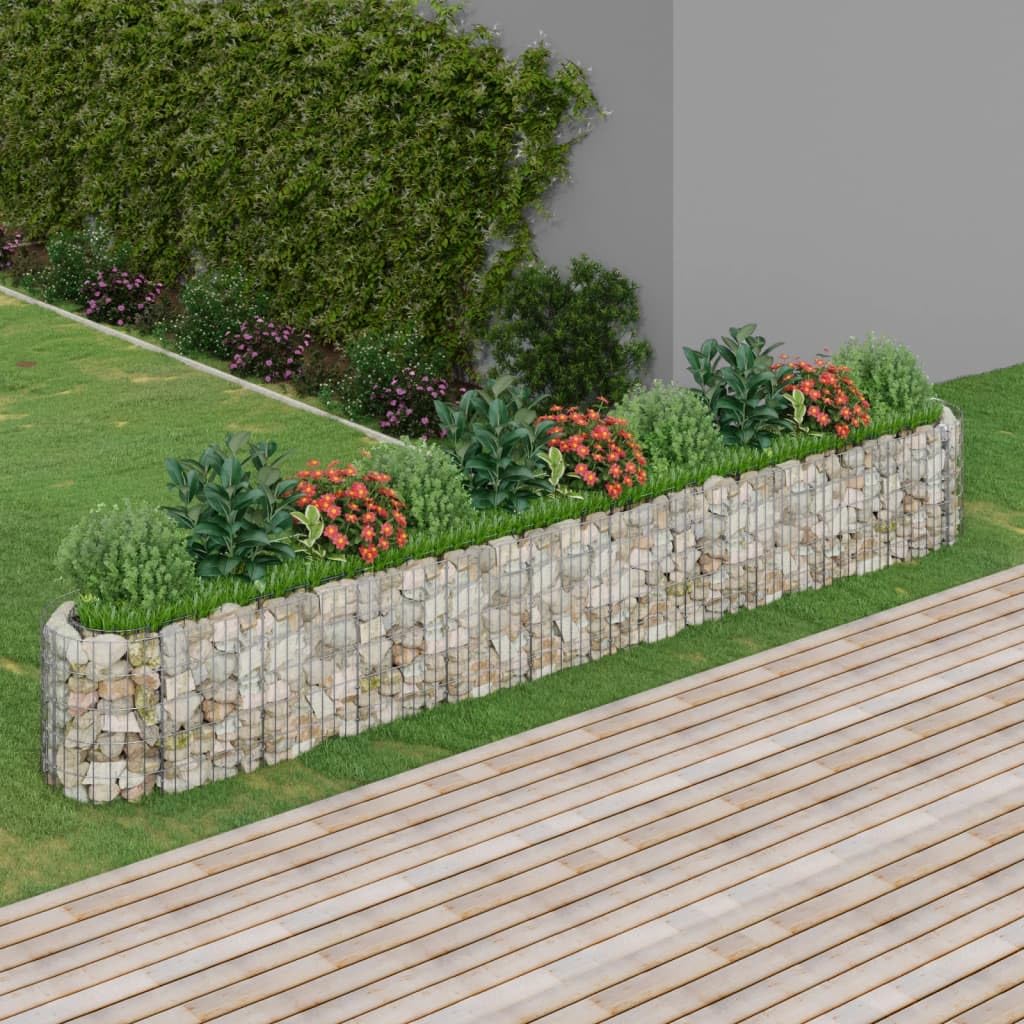 Logeirevo Gabion Raised Bed, Galvanized Iron Gabion Cages Basket, Garden Outdoor Flower Box Planter, Plant Above Ground Garden Boxes, 157.5"x19.7"x19.7",-1215