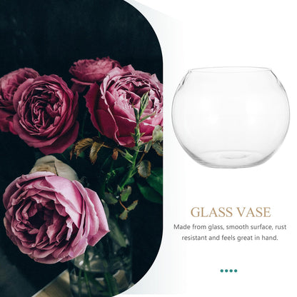 Gadpiparty Hydroponic Glass Vase 15cm Round Bubble Fish Bowl Terrarium Planter Glass Container for Succulent Plants Home Office Decor