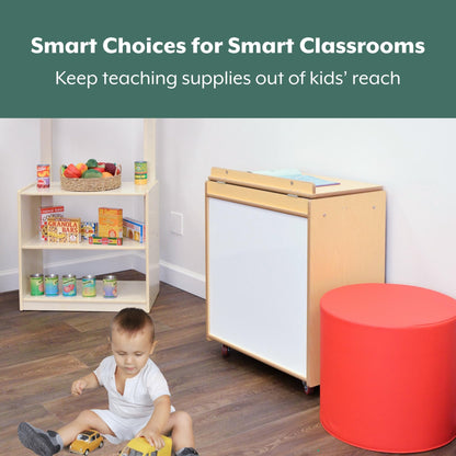 Angeles Value Line Big Book Display, 25" L x 30" H, Kids Storage Organizer, Kids Bookshelf for Classroom, Playroom, Nursery, Montessori School, Natural