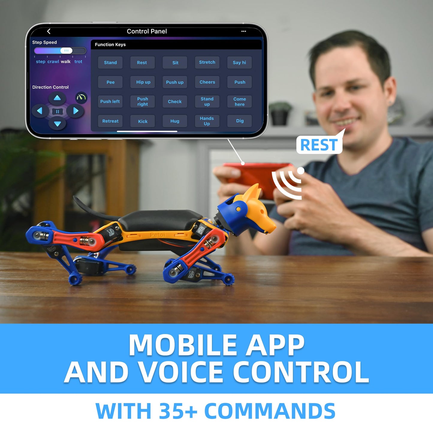 Petoi Programmable Robot Dog Bittle X V2 (Pre-Assembled) | Coding Smart Robot Dog Kit, Voice Controlled, Quadruped Interactive Robot for Kids, Open Source, STEM & Robotics Education