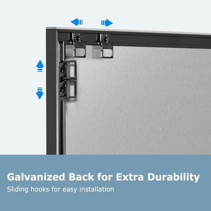 QUEENLINK Magnetic Whiteboard, 24"x18" Dry Erase White Board for Wall, Hanging Presentation Board for Home, Office, School, Black Aluminum Frame