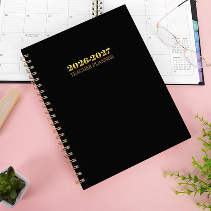 SKYDUE Teacher Planner 2026-2027 Academic Year, 8.5" x 11" Lesson Plan Book, July 2026-June 2027, 162 Pages, Monthly Tabs, Stickers, Weekly Lesson Planning, Student Tracking & Classroom Organization, Black