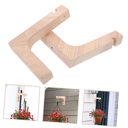 Toddmomy 2pcs Wooden Plant Hooks Heavy-Duty Wall Mount Hanging Brackets for Indoor Outdoor Hanging Plant Hangers Ceiling Hooks for Flower Pots