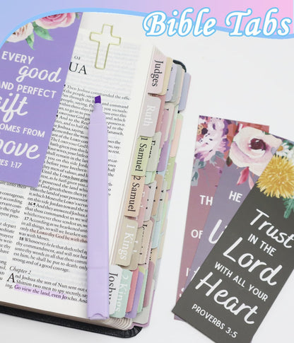 PartyGalore Bible Study Supplies Journaling Kit with Tabs and Highlighter, Pen Case, Bookmark, Bible Annotation kit, Bible Study Group Essentials Accessories for Women Students Christian Gifts