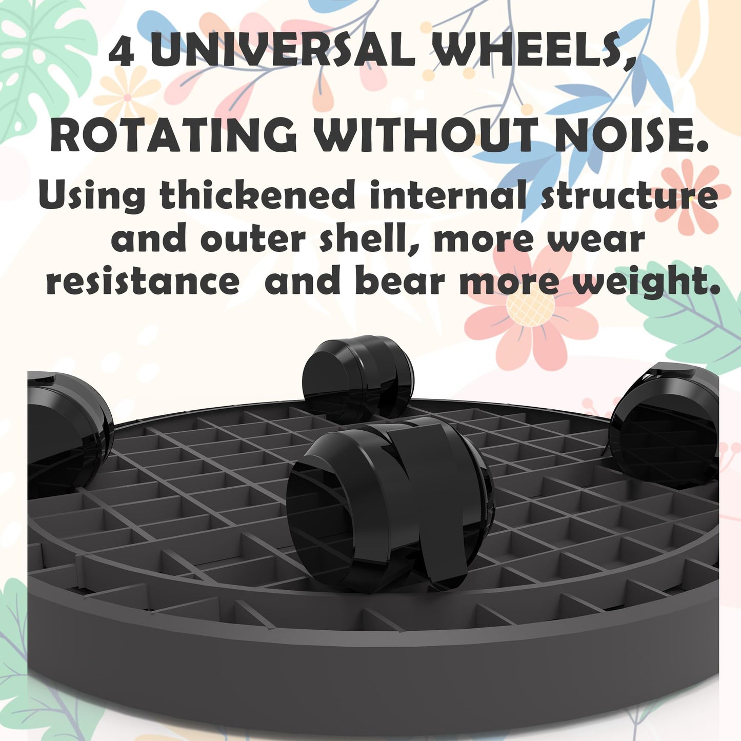 2 Pack of 11 Inch Heavy Duty Plant Caddy with Wheels,Rolling Plant Stand Pot Trolley,Wheeled Planter Saucer Tray,Potted Flower Mover Dolly with Casters Round Coaster for Indoor Outdoor