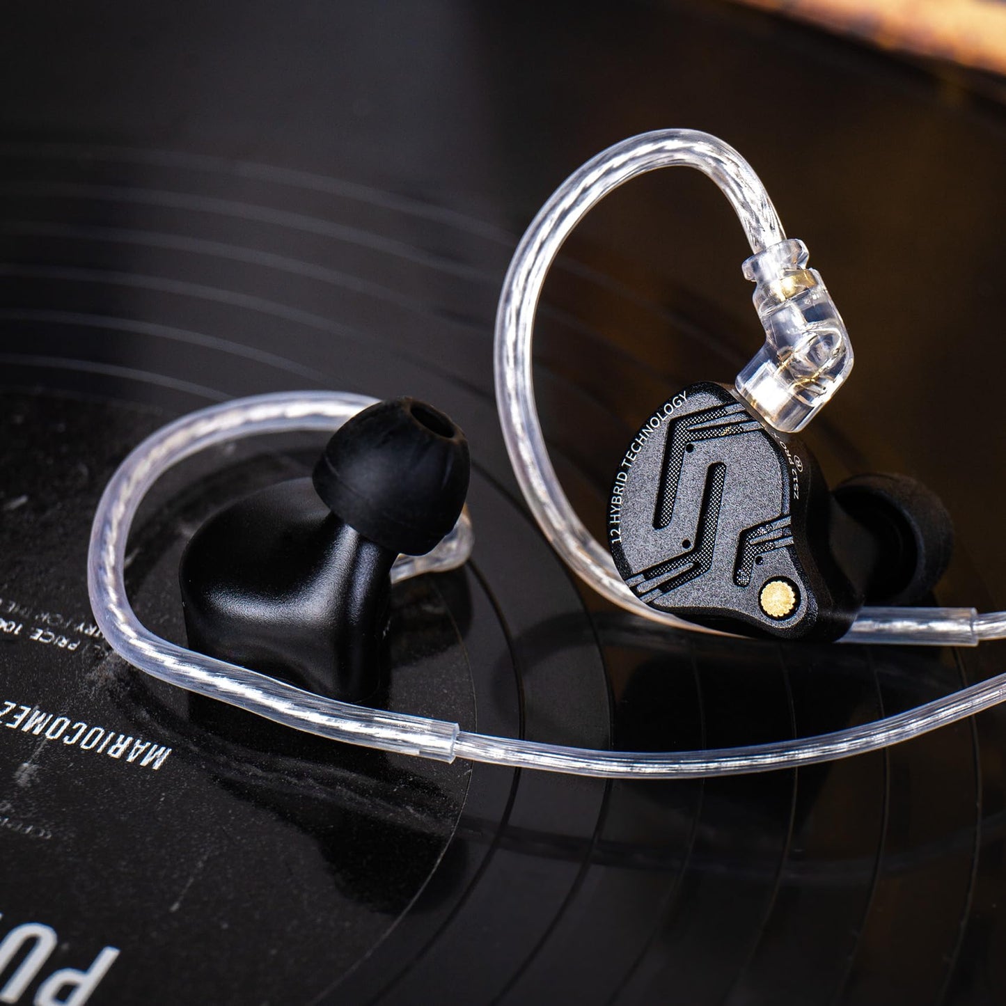 KZ ZS12 PRO X in Ear Monitor IEM Headphones,1DD+5BA Hybrid Wired Gaming Earbuds,KZ in Ear Monitor Gaming Earbuds Earphones with 2PIN Cable for Audiophile (Dark Black, NO Microphone)