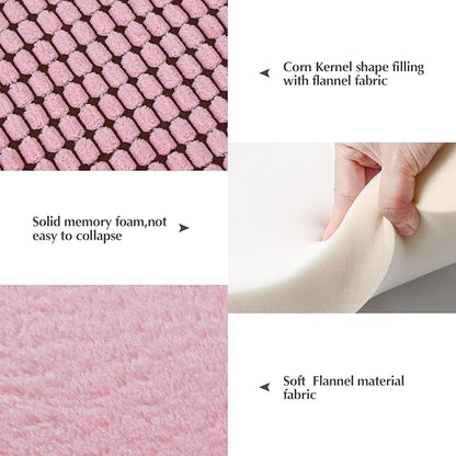BVAGSS Reversible Dog Crate Pad, Memory Foam Pet Bed Mat, Soft Warm Machine Washable Sleeping Kennel Mattress for Small Medium Dogs XH079 (21''x13''x1.6'',Pink)