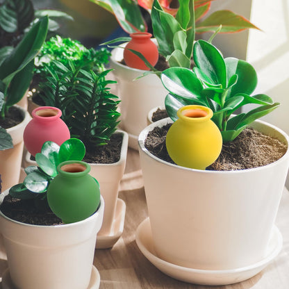 4 Pack Terracotta Watering Spikes, Self Watering Globes, Slow Release Self Watering Planter Insert, Plant Watering Globes for Indoor and Outdoor Plants