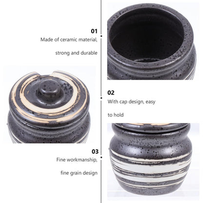 Ceramic Compact Condiment Storage Pot Small Sushi Candy for Kitchen and Dining Table Use 2.36X2.16X2.16In