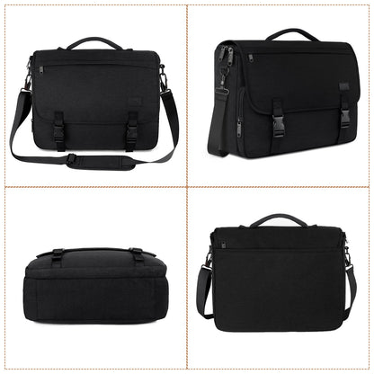 MATEIN Messenger Bag for Men, Briefcases Lightweight Men's Laptop Bag 15.6 inch Water Resistant Crossbody School Satchel Bags Computer Work Office Bag with Shoulder Strap, Black