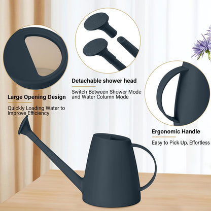 TTAOE GN Watering Can - for Indoor and Outdoor House Plant Garden - with Long Spout - 1/2 Gallon - Grey