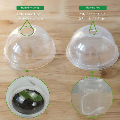 ORIMERC 15 Set Nursery Pots with Humidity Dome, Clear Nursery Pots with Drainage, Self Watering Small Plant Pots, Seedling Pots for Plants, Seed Starter Pots for Planting Vegetables Fruit (Thick)