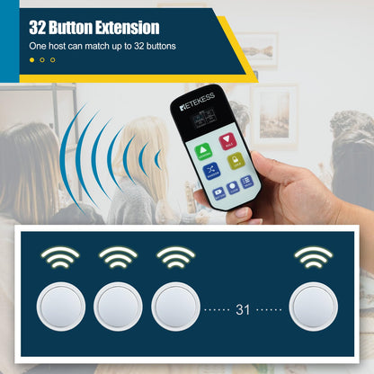 Retekess TM102 Trivia Buzzers,Jeopardy Buzzers,3 Working Modes,66ft,Physical Switches,Family Feud Game for Adults with 4 Rechargeable Buzzers