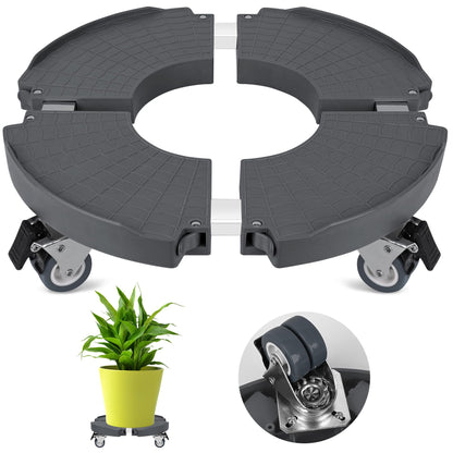 ToLanbbt Plant Caddy Stand with 360° Wheels Adjustable 15-22 Inch Rolling Plant Stand Heavy Duty Large Plant Cart Dolly with Casters 440lbs Capacity for Large Planter, Garden Pot, Flower Pot, Gray, 1P