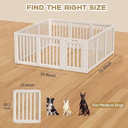 Dog Playpen, Clear Dog Pen, Dog Pen Indoor, Easy to Install and Remove Dog Play Pen, Puppy Playpen Suitable for Dogs, Cats,Dog Playpen Indoor (White, 30.3 inch Height, 12 Panels)
