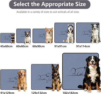 2 Pack Washable Pee Pads for Dogs 24"x36", Reusable Training Puppypads Absorbency Non-Slip & Leak-Proof for Pet Whelping Box Playpen Crate Sofa Bed Floors (Gray)