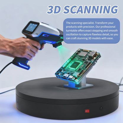 Foxvee Remote-Controlled Motorized Turntable,Electric Rotating Display Stand,Speed-Adjustable Rotating Platform,Multi-Mode 360° Photography Turntable for 3D Scan,Photography,Showcase(15.8inch/Black)