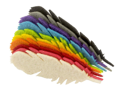 Summer-Ray 50pcs Mixed Color Felt Feather Laser Cut Embellishment Value Pack
