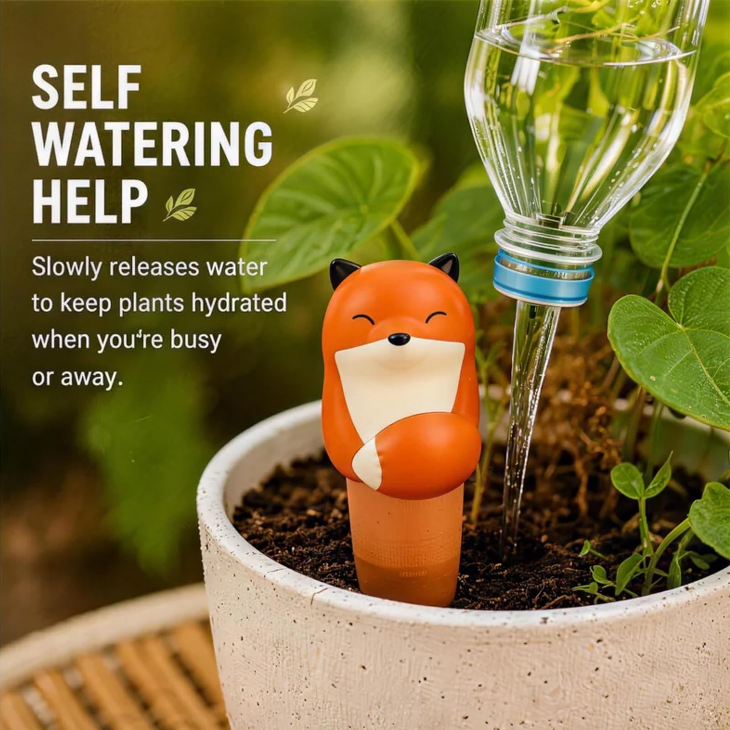 UULENNYM Terracotta Watering Spikes, Self Watering Globes Cute Animal Design Plant Waterers, Automatic Irrigation Stakes for Indoor & Outdoor Plants