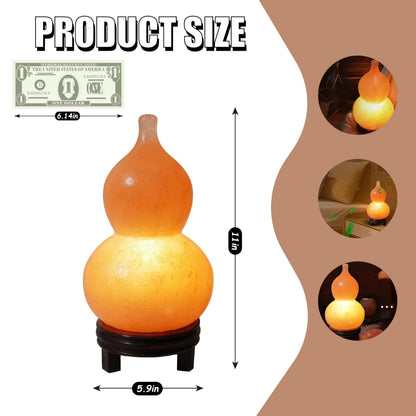 Top Himalayan Salt Lamp, Wu Lou Hu Lu Gourd, Hu Lou Cucurbit, HuLu, Feng Shui Statue, Feng Shui Decor & Gifts for Home, Chinese Decor & Gifts, Chinese New Year, Bring Good Luck, Healthy, Wealth