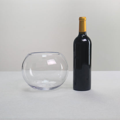 CYS EXCEL Glass Bubble Bowl (H-6" W-8", Approx. 3/4 Gal.) Small Fish Bowl Round Terrarium Vase Globe Flower Centerpiece for Weddings Events Arrangements