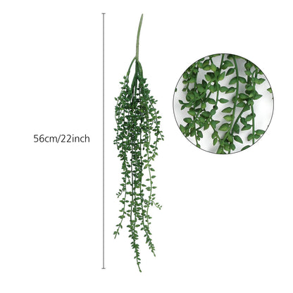 Meneco Artificial Hanging Succulent Plants – 2 Pack String of Pearls Plant Artificial Hanging Plants Unpotted Fake Plants for Bedroom Aesthetic (Large)