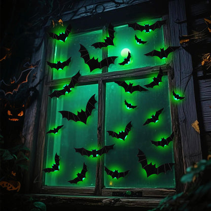DR.DUDU 36 Pack Bats Halloween Decorations Bat Wall Stickers