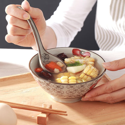 4 PCS Soup Spoons,Japanese Spoons,Ceramic Spoons, Chinese Asian Spoon Ramen Spoons, Pho Spoons for Ramen, Vietnamese Wonton, Dumpling Pho Miso Rice Noodle Soup Spoons - Set of 4