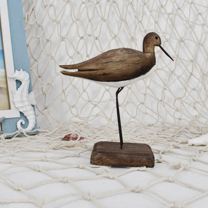 wovorins Wood Bird Statue Nautical Decor Decorative Sea Birds Sculpture Wooden Tabletop Figurine Coastal Ocean Beach Themed Decoration for Home Yard Bathroom Living Room (6.7" H)