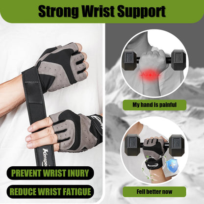Workout Gloves Gym Gloves for Men and Women Weight Lifting Gloves with Wrist Support Full Palm Protection Breathable for Trainning, Cycling, Pull-ups, Rowing, Climbing