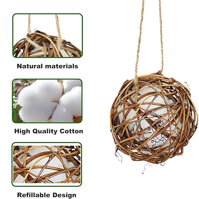 2PCS Handmade Birdhouse Materials, 2025 New Bird Nesting Ball Material for Wild Birds, Hummingbird Nesting Humming Bird House Material Gifts for Bird Watching Nature Lovers, 2Pcs 3.15in