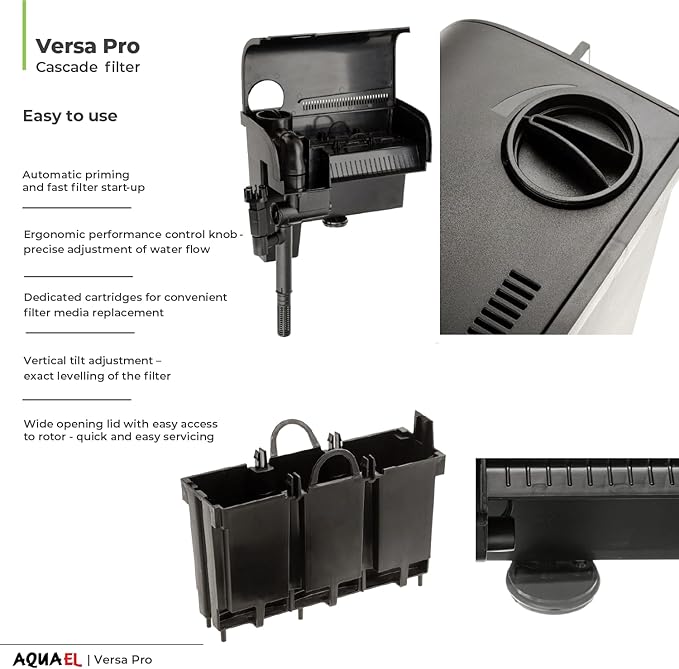 Aquael Versa Pro 40 Power Filter - Hang On Back Filter For Aquariums