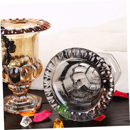1Pc Roman Vase Glass Flower Vessel Desktop Decor Country Plant vase Rural Flower Planter Glass Planter Crystal urn Terrarium airhorn Embossment Bud Cylinder Office