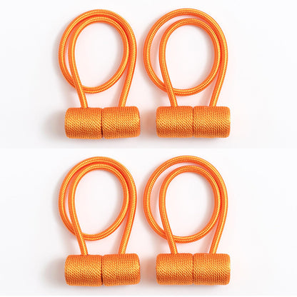 DEARART Windows Curtain Tieback, Magnetic Holder Tie Curtains, Many Tie Backs Ways, Easy Use for Bedroom Living Room Home, Cylinder Rope Design, Orange, 4pcs