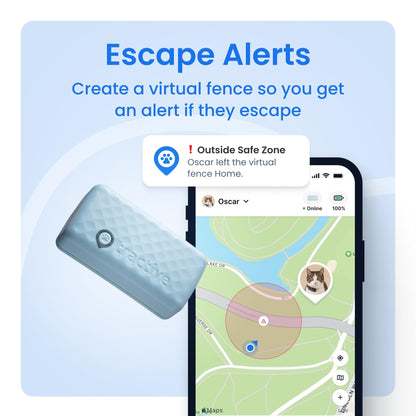 Tractive Smart Cat GPS Tracker | Real-Time Location & Wellness Monitoring for Cats 6.5 lbs+ | Territory & Location History | Up to 5-Day Battery | Breakaway Collar Included (Mint)