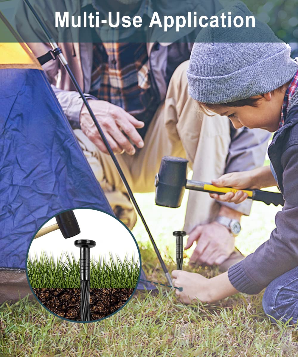 Meboyz 50 Pack of 8-inch Plastic Landscape Edging Spikes are Perfect for anchoring Weed barriers, Paver Edging, Artificial Turf, Grass Pathways, and More.