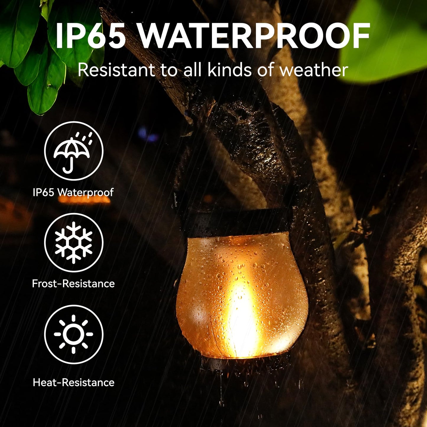 Solar Lanterns Outdoor Waterproof, 2 Pack Hanging Solar Lights for Outside, Flickering Flame Hanging Lanterns, Dual Charging USB/Solar Powered Outdoor Lanterns for Porch Yard Garden Patio Decor