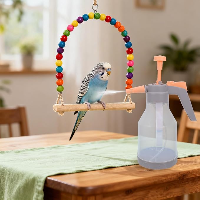 Pet Bird Bath Mister: Handheld Bathing Sprayer for Parrots and Cockatiels - Mister Cleaner for Pet Bird Cage Shower and Cleaning 1.5L/50.72 Fl Oz