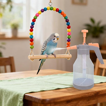 Bird Bath Sprayer for Parrots: Ultrafine Avian Pump Mister - 1.5L/50.72 Fl Oz Handheld Bird Bath Habitat Cleaner for Parakeets Macaws Cockatiels