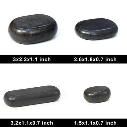 Master Massage 28 Piece Essential Hot Stone Massage Stone Set Kit Package for Professional or Home Spa Stone Therapy, Healing, Pain Relief-Basalt Rock