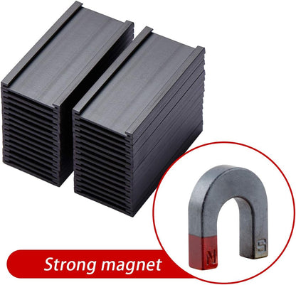 Eeoyu Magnetic Label Holders with Magnets Magnetic Data Card Holders with Clear Plastic Protectors for Metal Shelf, Whiteboard, Set of 50 (1 x 2 Inch)