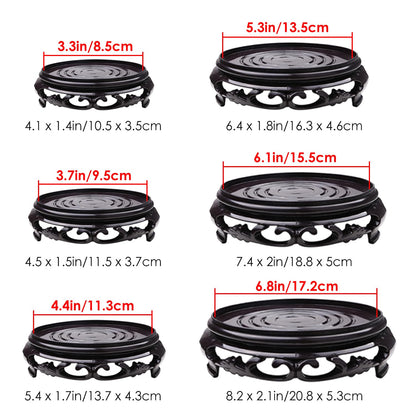 Hapivida Plant Stand, 4.4in Round Plant Riser Flower Pot Display Stand Plant Rack Holder Planter Tray Table Lamp Teapot Base for Desktop Counter Room