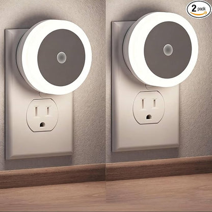 Night Lights Plug-in [2Pack], LED Night Light with Sensor for Kids, Baby, Bathroom, Stair, Hallway - Cool White