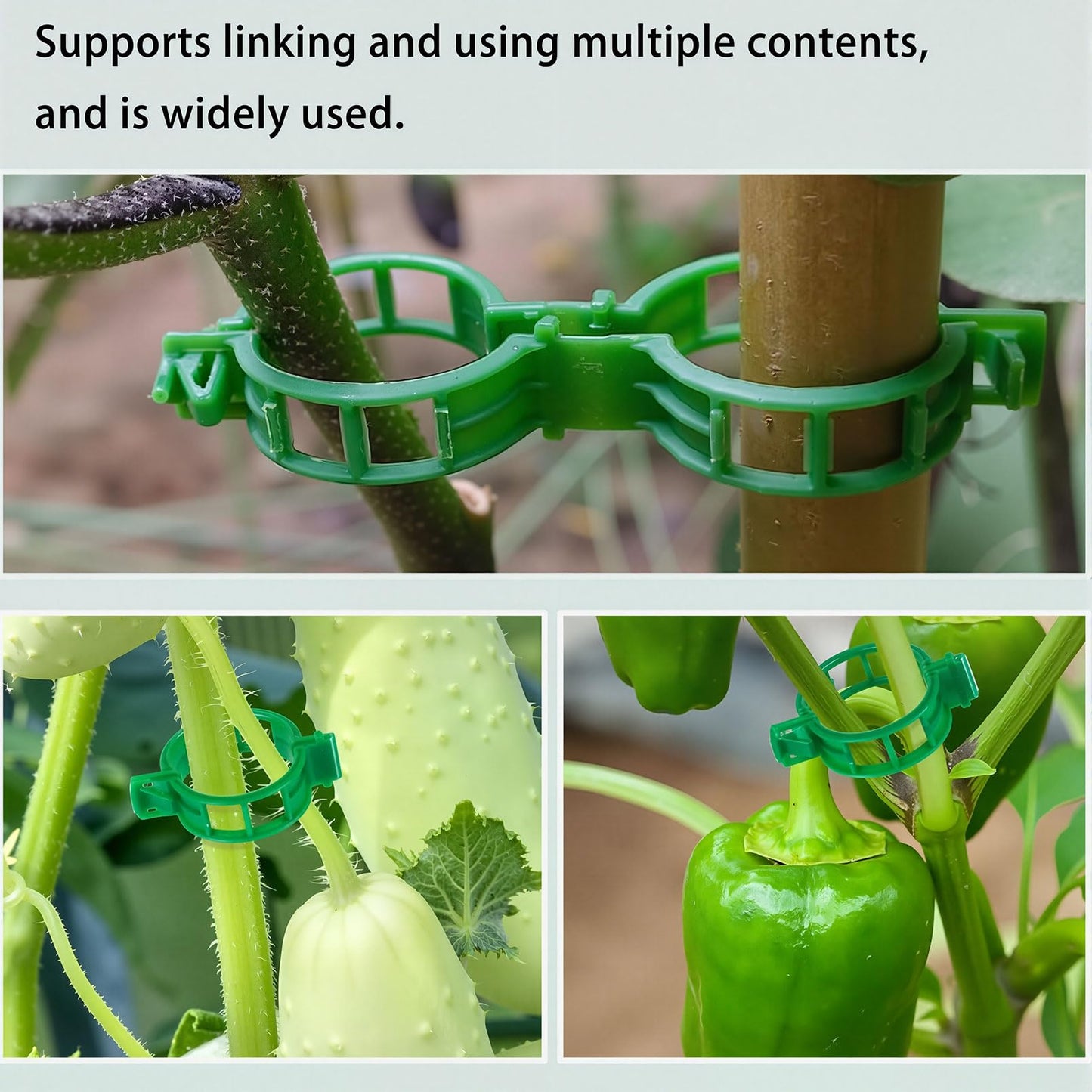 600Pcs Tomato Clips Plastic Plant Support Clips for Garden Trellis Twine and Greenhouse Vine Support Garden Clips for Tomatoes Cucumbers Peppers Climbing Vegetables and Flowers Upright Growth