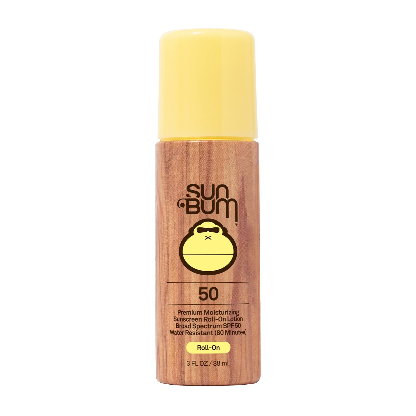 Sun Bum Original SPF 50 Roll-On Sunscreen Body Lotion - Broad Spectrum Moisturizing Sunscreen with Vitamin E - Hawaii 104 Act Compliant (Made without Octinoxate & Oxybenzone) - Travel Friendly - 3 oz