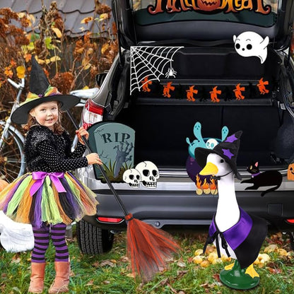 DIYDEC Halloween Goose Outfit Witch Lawn Porch Goose Clothes Fall Halloween Goose Costume for 23" Geese Outdoor Patio Yard Lawn Decoration