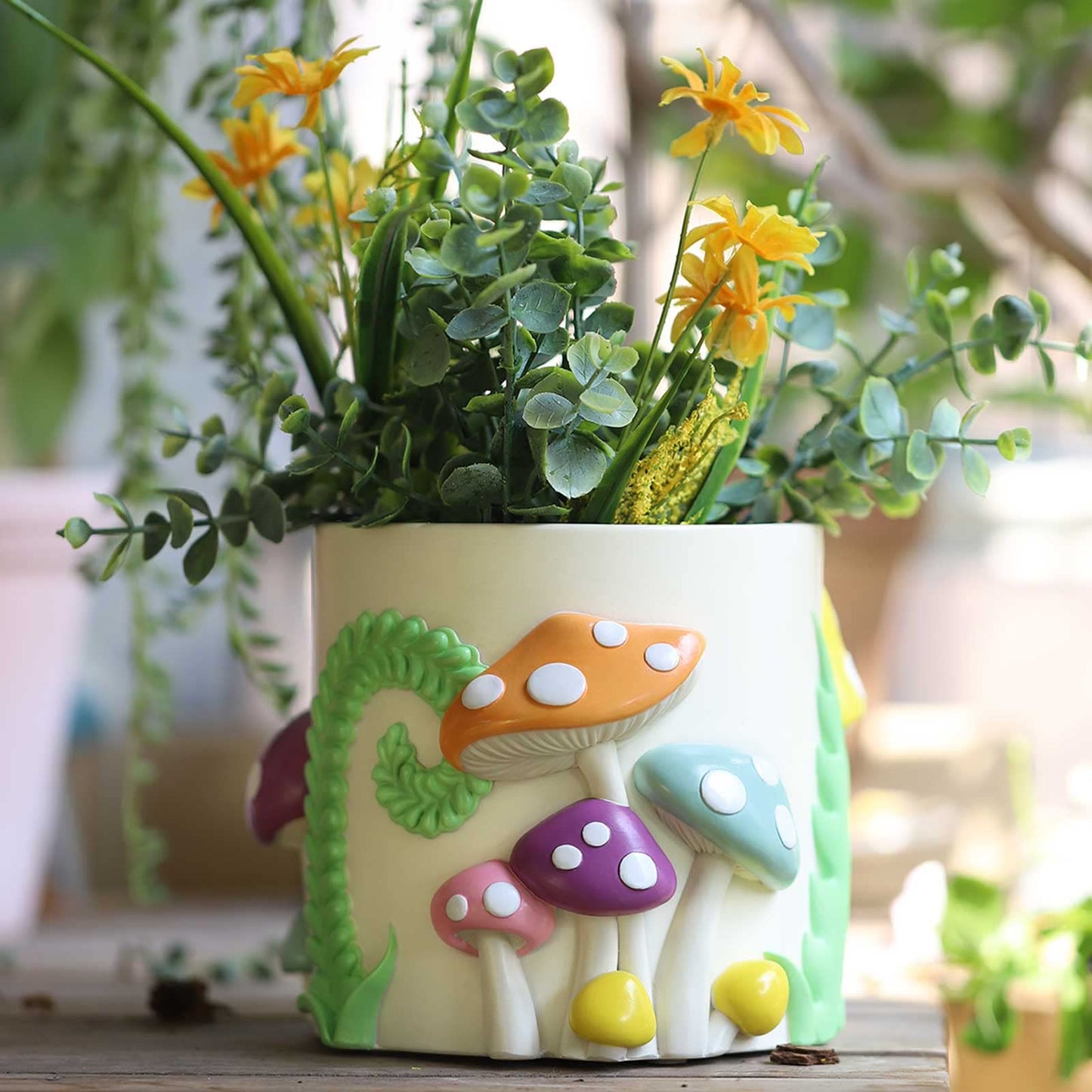 GUGUGO Pastel Mushrooms Vase for Flower Bundle Colorful Mushrooms Planters…