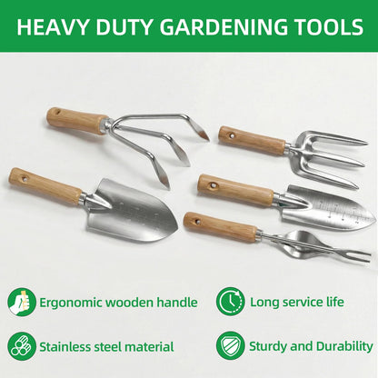 NOEAIKE Gardening Tools 10 Pack Heavy Duty Rust-Proof Garden Tool Set with Organizer Tote Bag,Sturdy Repotting Mat,Gardening Gifts for Women Mom(Green)