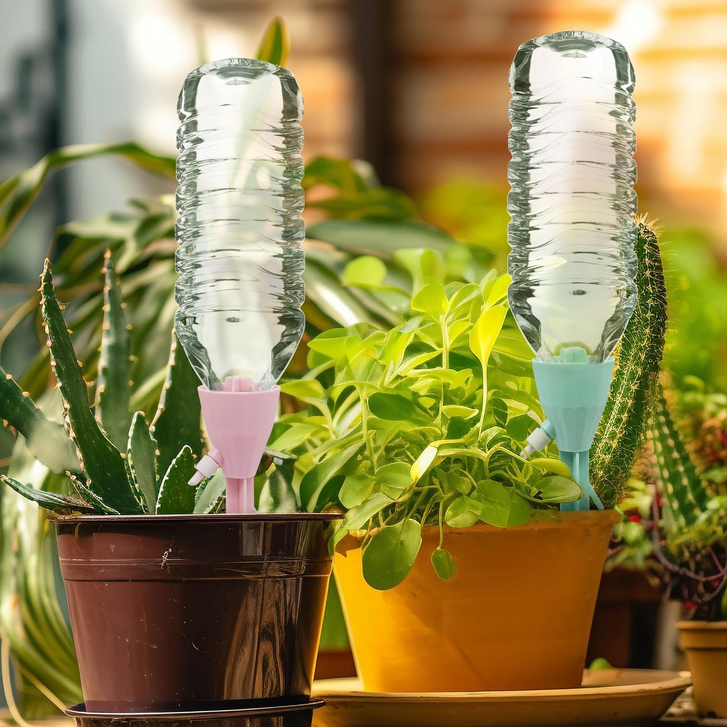 MYMULIKE 12 Pack Self Watering Planter Drip, Slow Watering for Plants Flowerpot, Plant Watering Spikes with Control Valve Switch Automatic Watering System, Plant Watering Devices for Flowerpot Plants