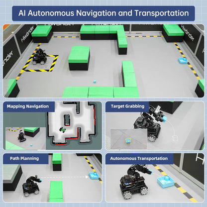 HIWONDER ROS2 Robot Car with ChatGPT Large AI Models, 6DOF Robotic Arm SLAM Mapping Navigation AI Vision Voice Control Scene Understanding ROS Education, LanderPi Advanced Kit & RaspberryPi 5 4GB